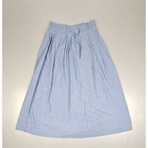 Vintage Jos‎ A Bank Skirt Womens 10 Denim Pleated A Line Pockets Made In USA